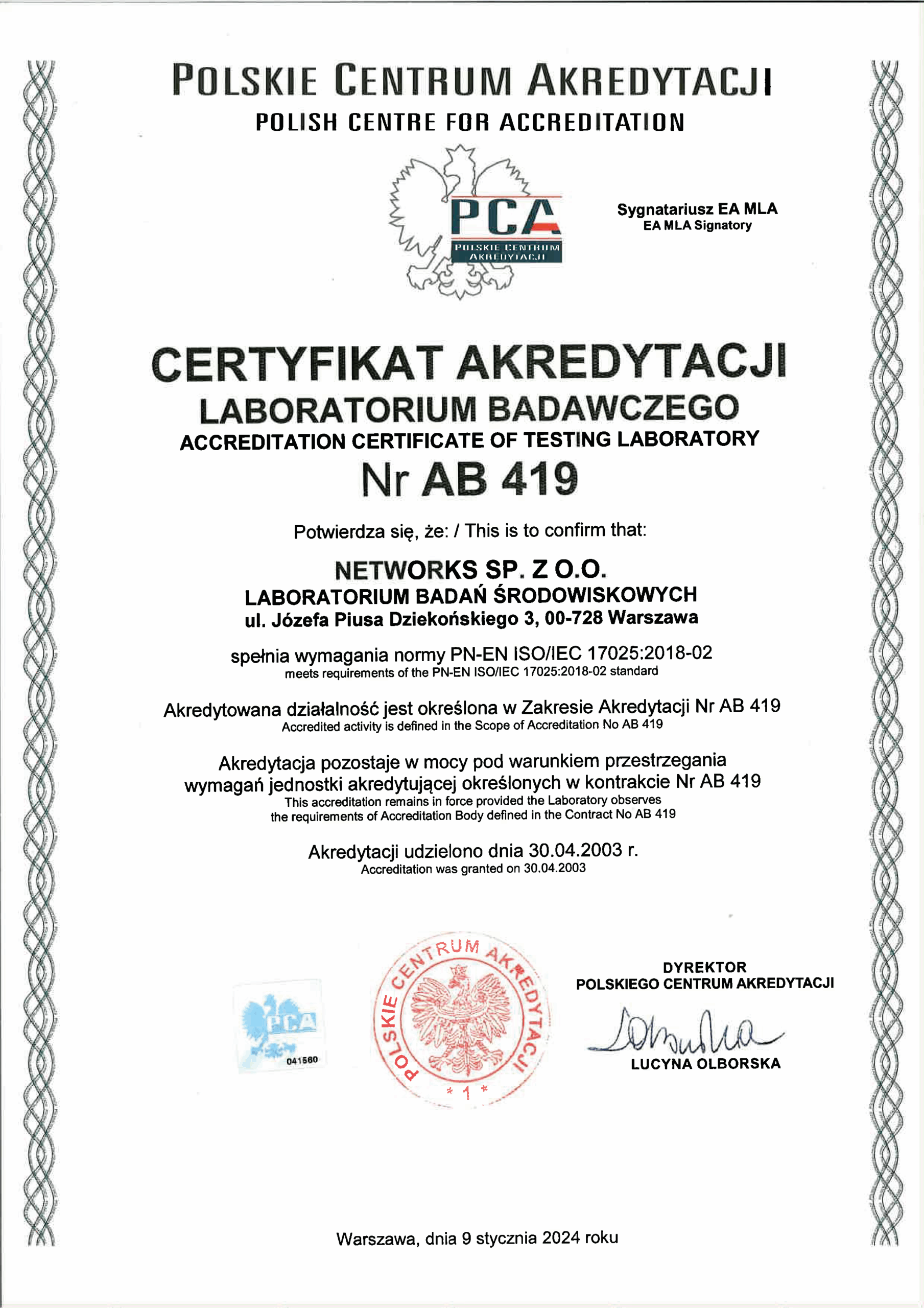 certyfikat